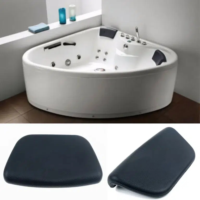 Spa Bath Pillow PU Bathtub Headrest Waterproof Bath Cushion 265 150 60mm Black Bathtub Pillow For